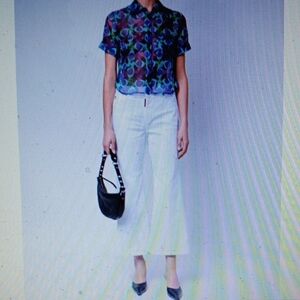 DSQUARED2..WHITE BULL CROPPED JEANS